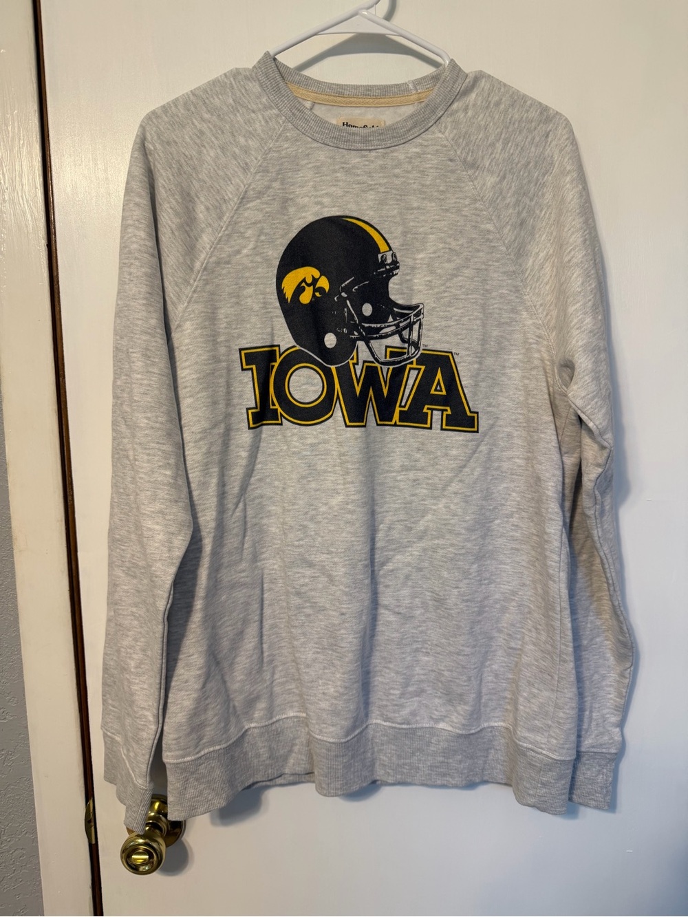 Iowa Crewneck Sweatshirt - Gray with Black & Gold Logo